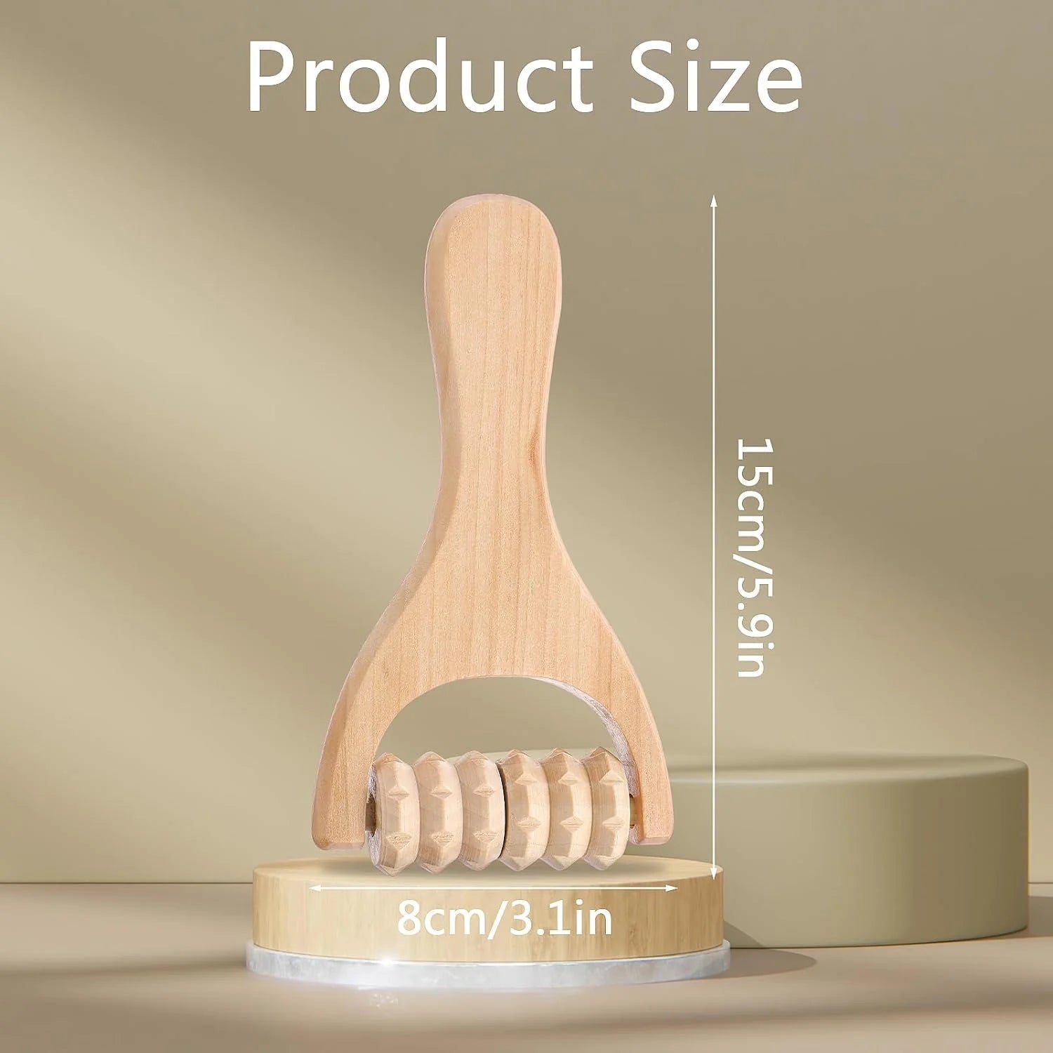 3Pcs Wooden Hand Massage Roller, Muscle Roller Stick, Manual Wood Therapy Massage Tools Massager Roller, for Relaxes Thigh, Leg, Hands Full Body Muscle Men Women