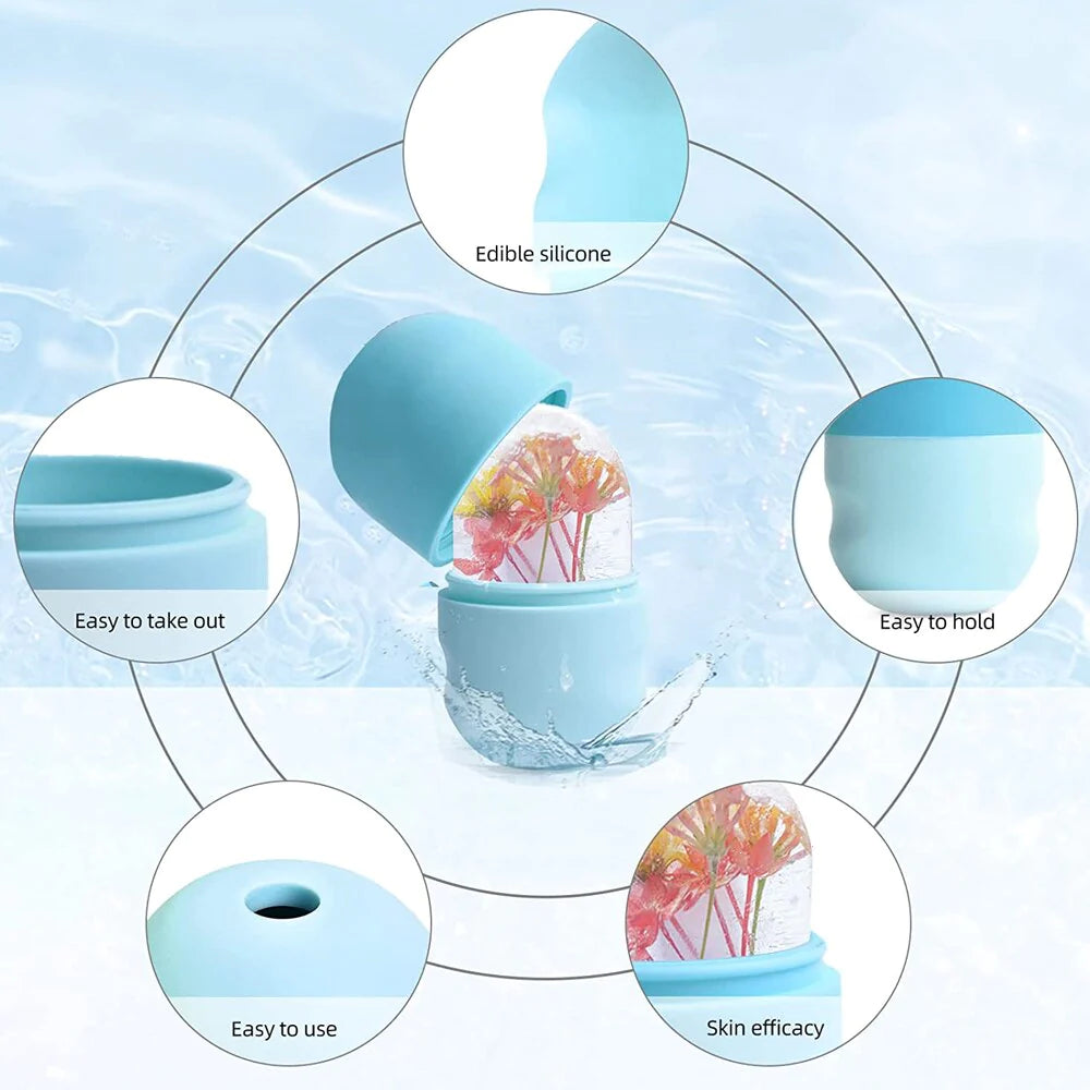 Ice Roller for Face Eyes and Neck Ice Cube Mold Beauty Skin Care Gua Sha Tools Brightens Skin Reusable Facial Treatment Tools