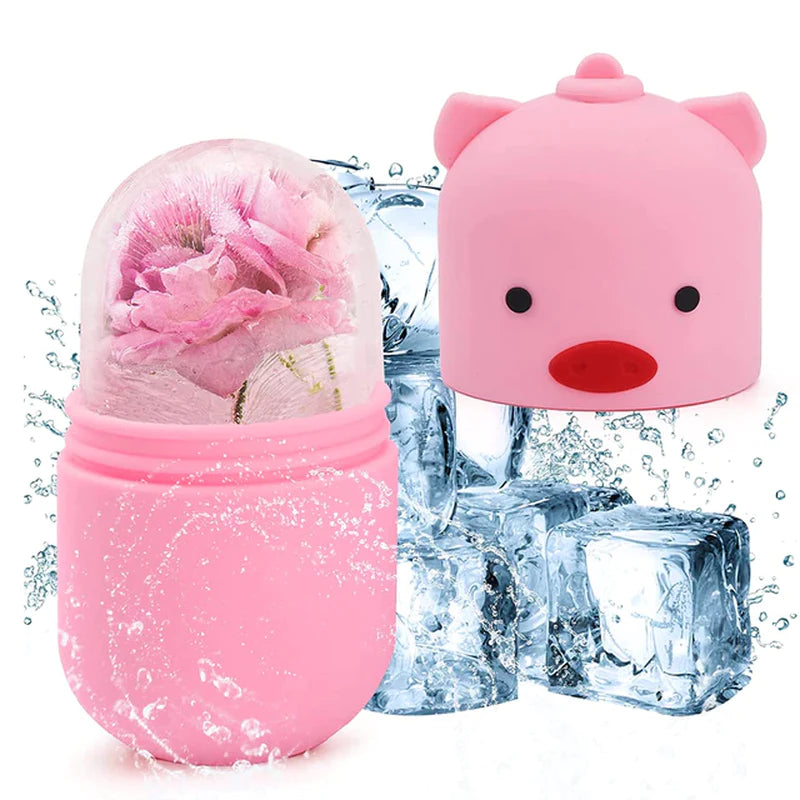 Ice Roller for Face Eyes and Neck Ice Cube Mold Beauty Skin Care Gua Sha Tools Brightens Skin Reusable Facial Treatment Tools